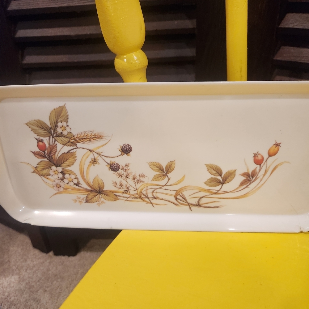 Vintage Floral Rectangular Serving Trays Set of 2 - Picture 3 of 5